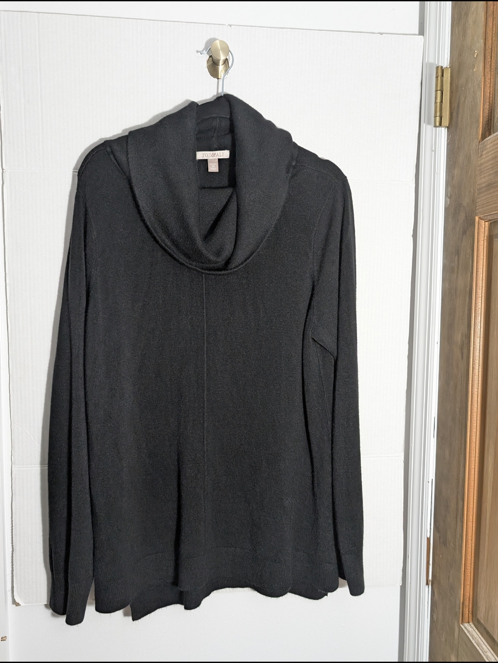ROZ & ALI Black Cowl Neck Sweater – Relaxed Fit – Size 2X